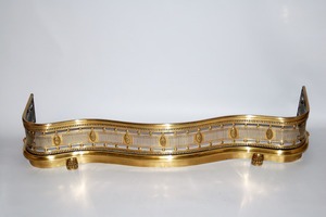 A superb brass fire surround fender 19th century