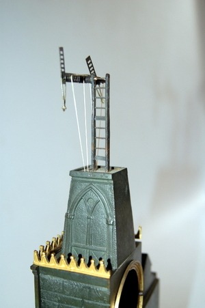 Automaton Semaphore Clock with water-wheel C1860 - Image 6