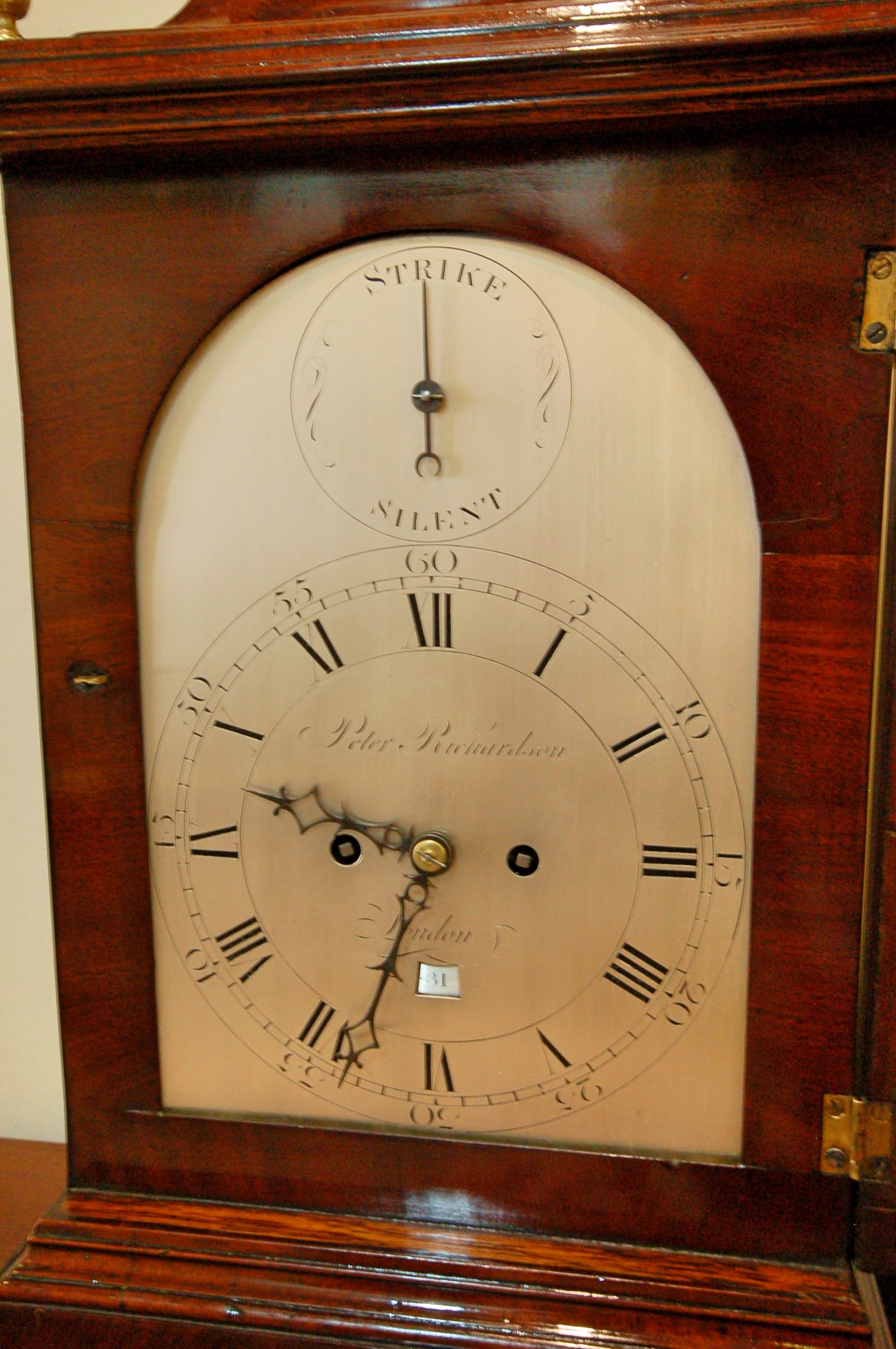 Silvered dial bracket clock