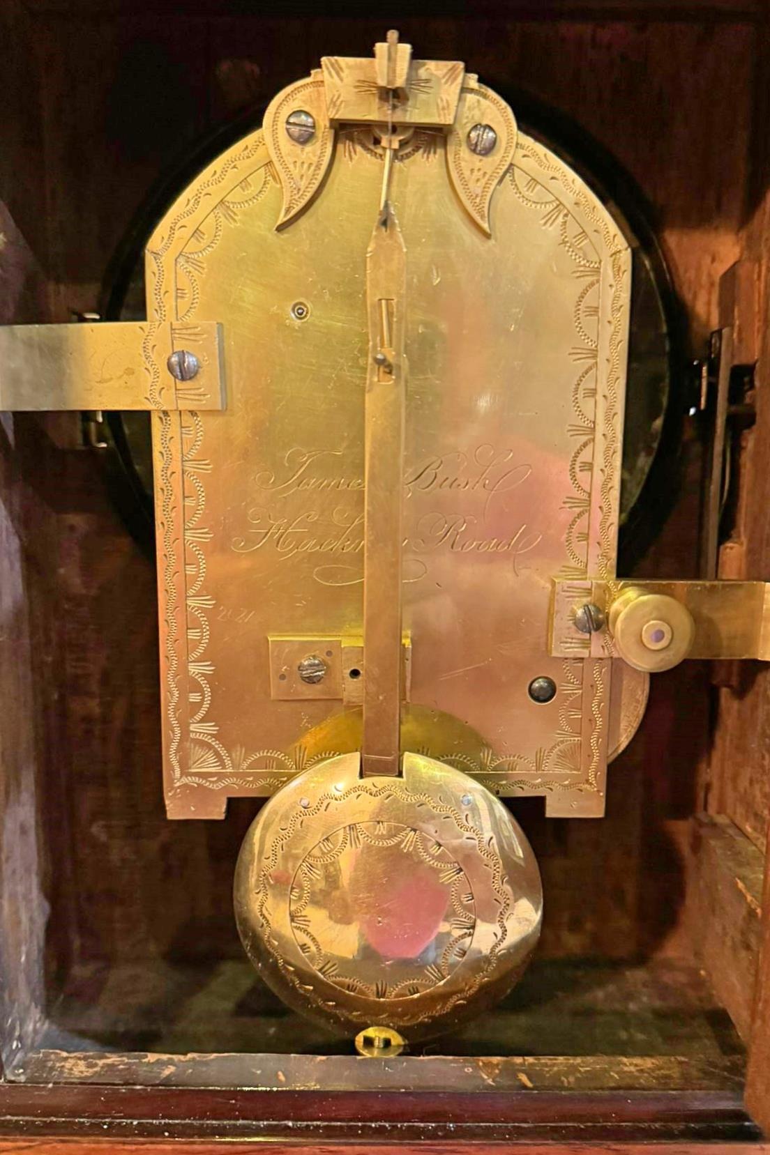 engraved Bush London bracket clock movement