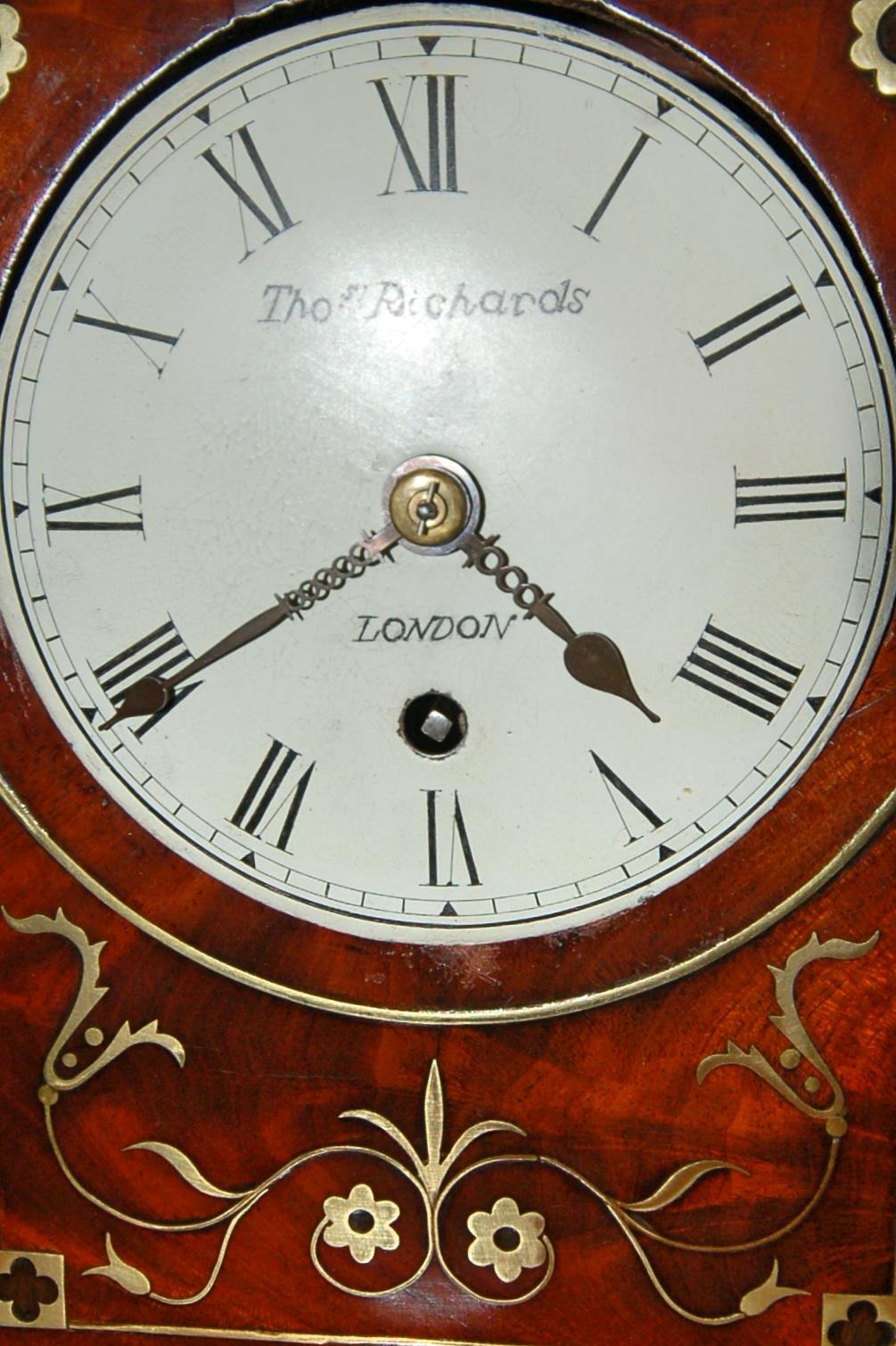 shaped steel hands Richards London clock