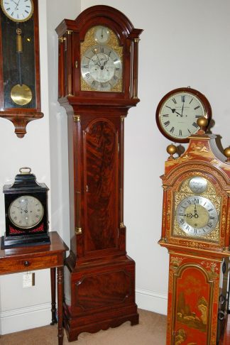 lovely London mahogany longcase clock