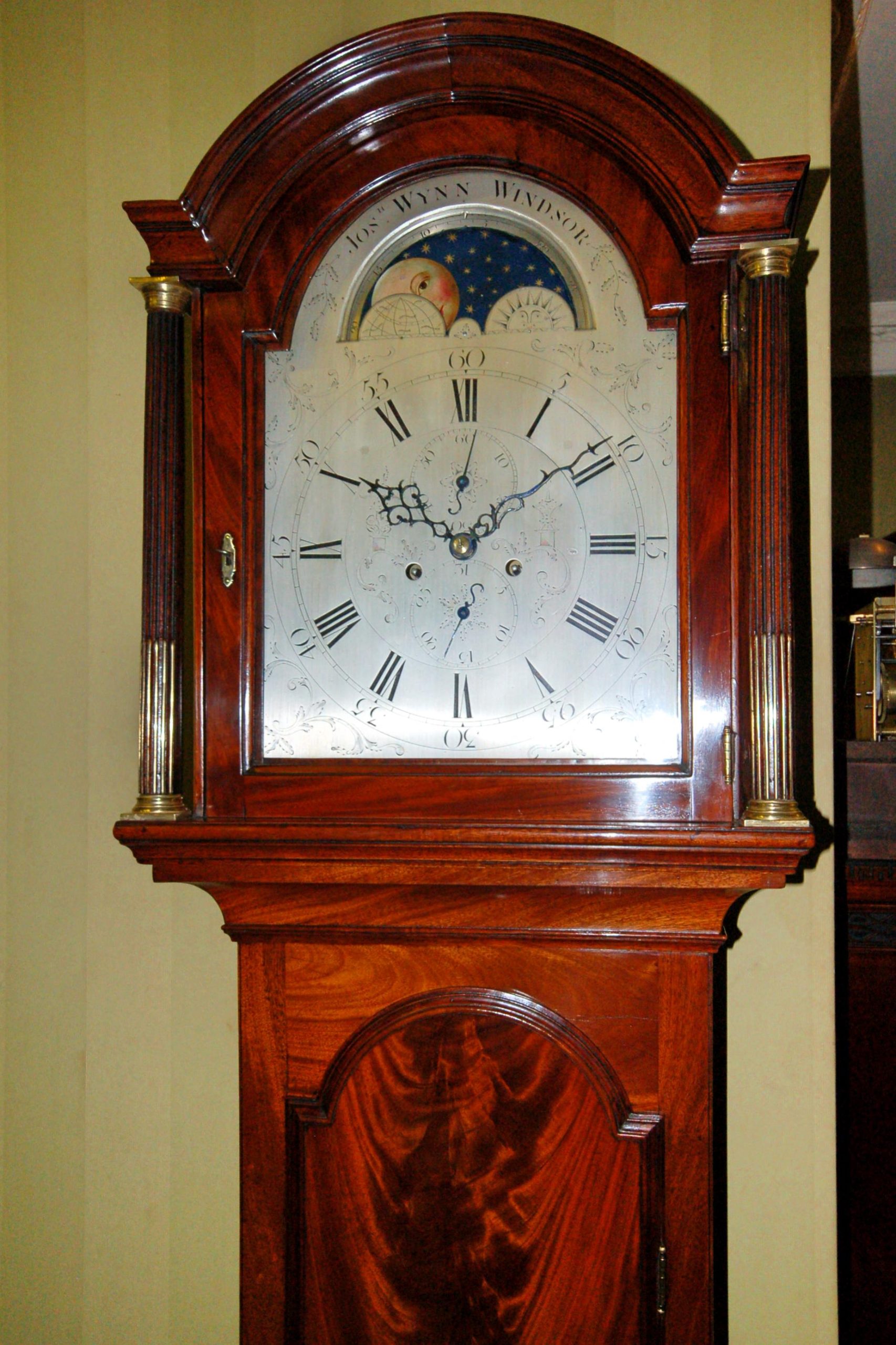 Antique Grandfather Clock by Joseph Wynn - Windsor C1790 - Image 2