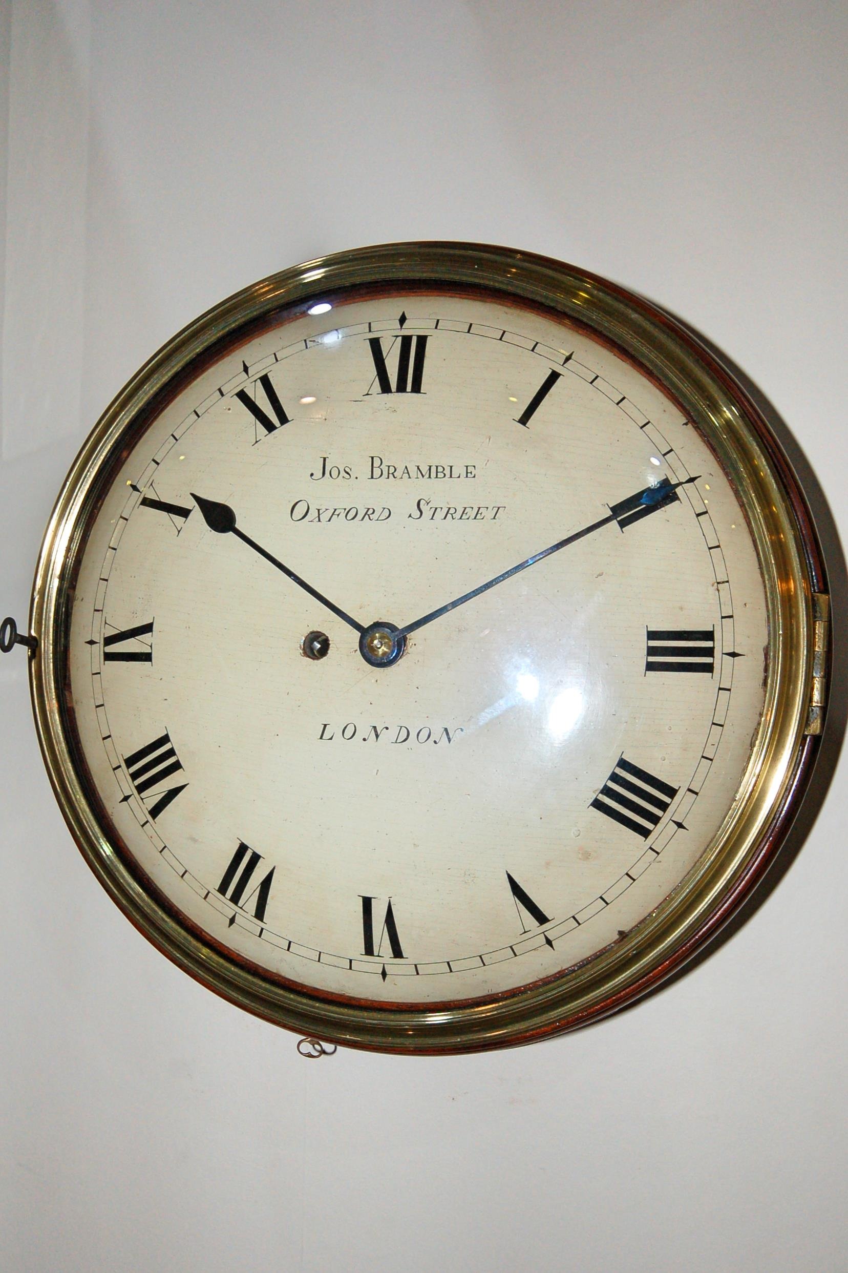 Antique Wall Clock by Joseph Bramble, Oxford Street - London C1820