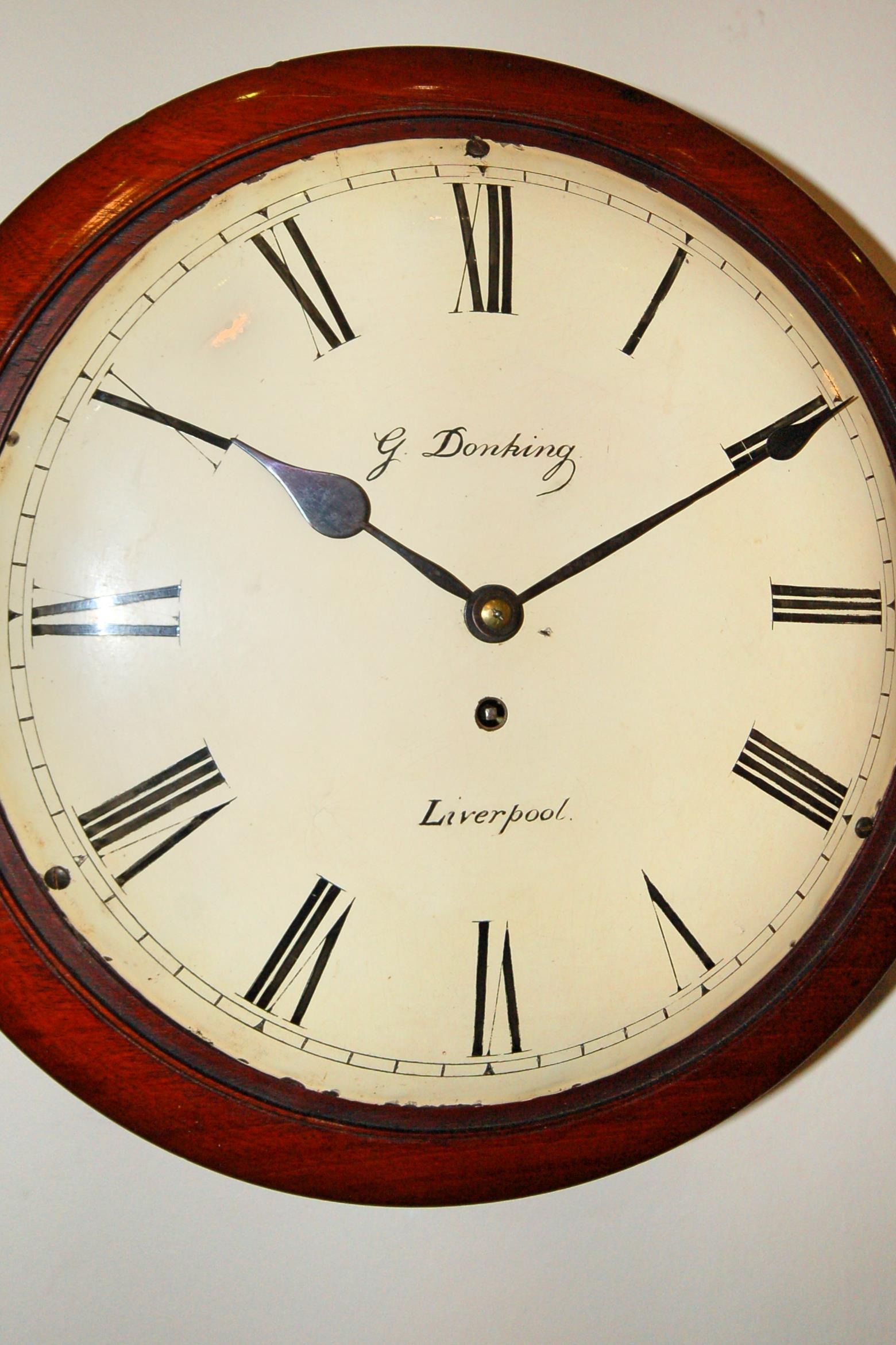 Antique Wall Clock by Gerrard Donking - Liverpool C1850 - Image 3