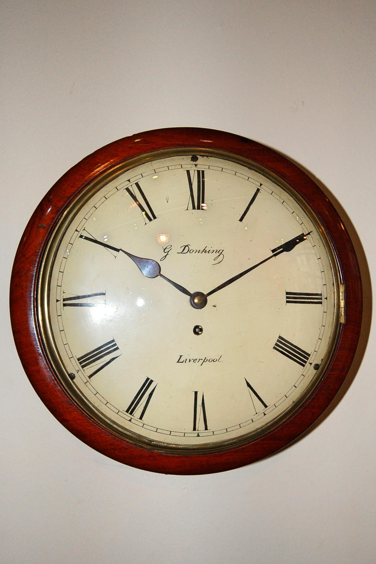 Antique Wall Clock by Gerrard Donking - Liverpool C1850