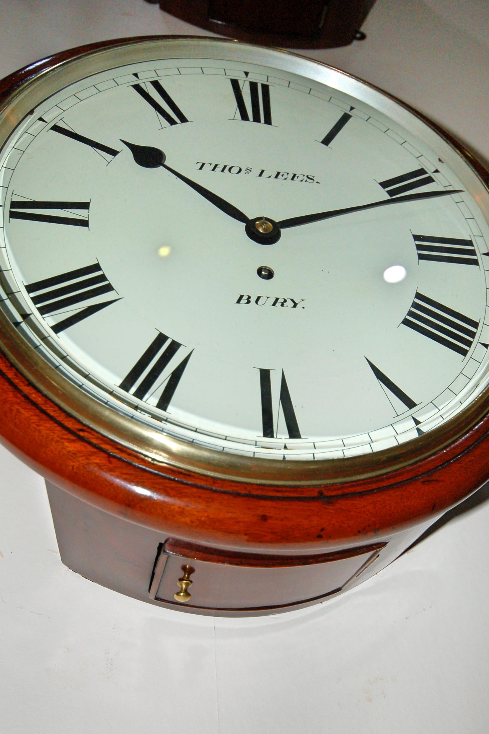 Antique Wall Clock by Thomas Lees - Bury mid 19th century - Image 2