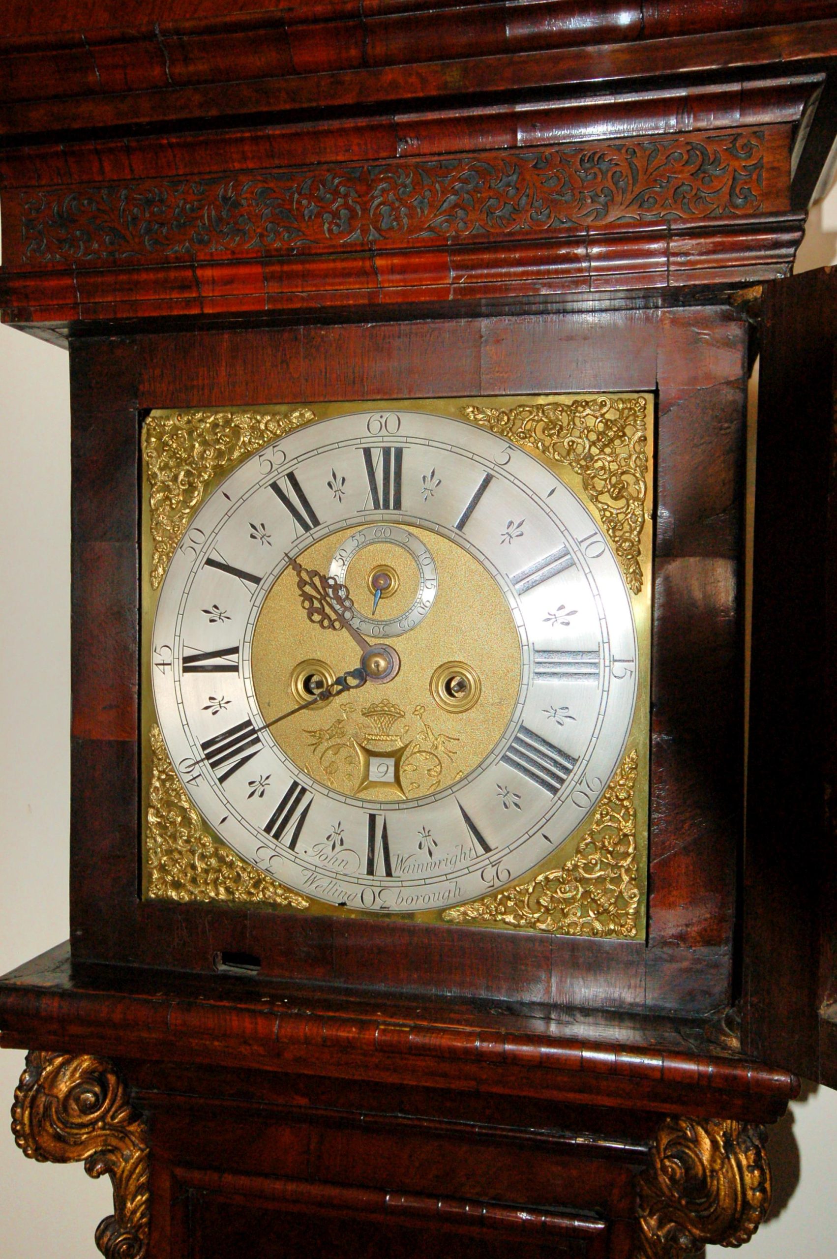 Antique Grandfather Clock by John Wainwright- Wellingborough C1740 - Image 2